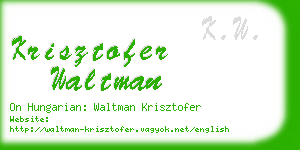 krisztofer waltman business card